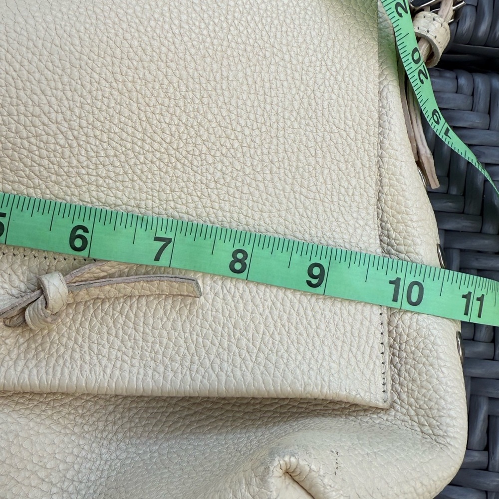 Genuine Leather Purse Made in Italy Purse Shoulder Bag Creamy Yellow - Picture 7 of 9